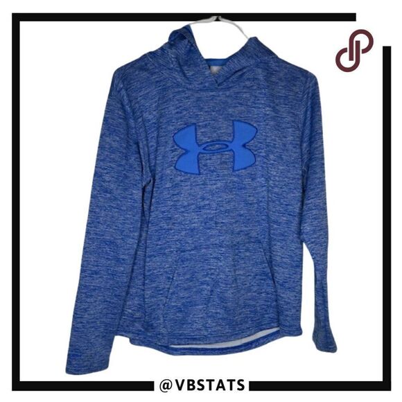 Under‎ Armour Women's Large Pacific Heather Blue Logo Hoodie - Picture 1 of 5
